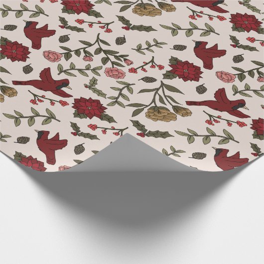 Frosted Cardinal Dance Cadeaupapier (Hoek)
