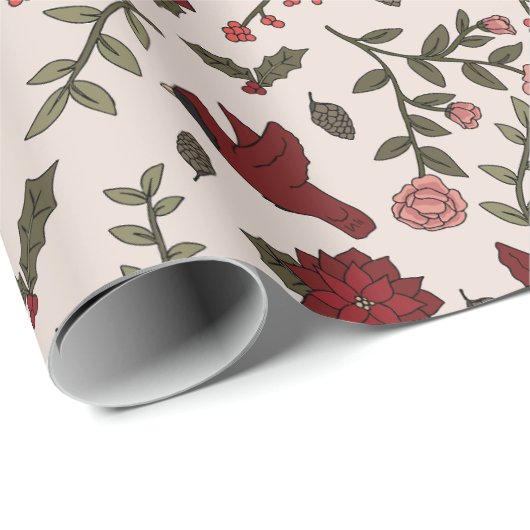 Frosted Cardinal Dance Cadeaupapier (Rol Hoek)