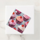 Frosted Cherry Cupcakes | verjaardagsfeest Bedankjes Labels (In situ)