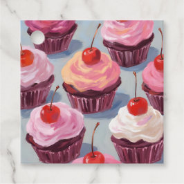 Frosted Cherry Cupcakes | verjaardagsfeest Bedankjes Labels