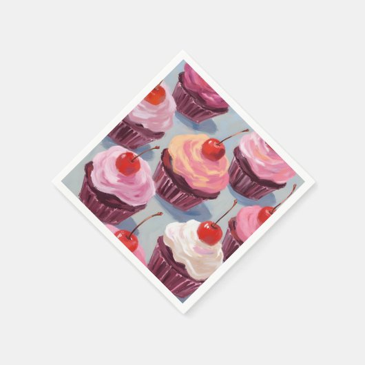 Frosted Cherry Cupcakes | verjaardagsfeest Servet (Hoek)