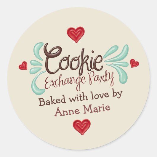 Frosted Christmas Cookie Exchange  Ronde Sticker (Voorkant)