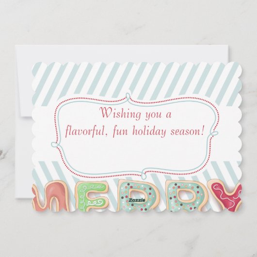 Frosted Christmas koekjes uit de keuken van de kaa Feestdagenkaart (Achterkant)