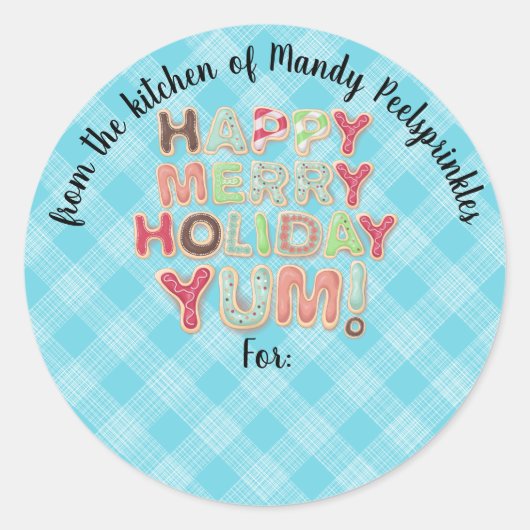 Frosted Christmas koekjes uit de keuken van het et Ronde Sticker (Voorkant)