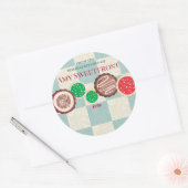 Frosted Christmas koekjes "zelfgemaakt door" naar Ronde Sticker (Envelop)