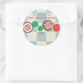 Frosted Christmas koekjes "zelfgemaakt door" naar Ronde Sticker (Tas)