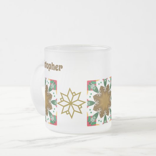 Frosted Christmas Mok-Holiday Cheer Mok 🎄Bewerkba (Voorkant links)