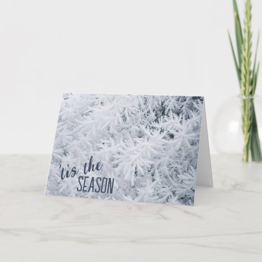 Frosted Christmas Sneeuwkristallen Feestdagen Kaart (Voorkant)