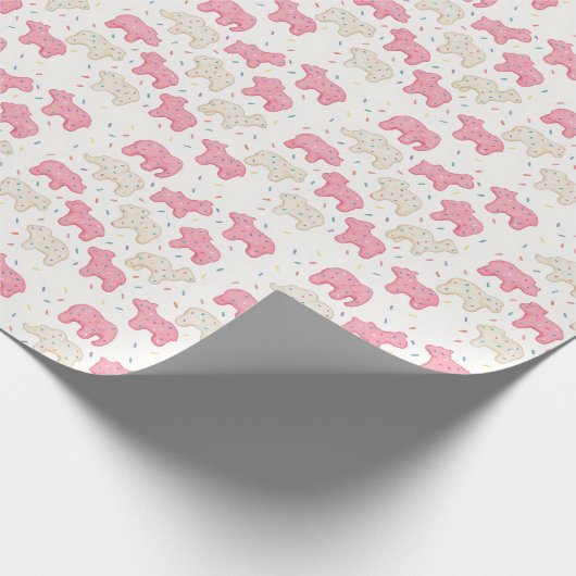 Frosted Circus Animal Cookie Cadeaupapier (Hoek)