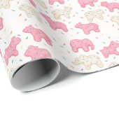 Frosted Circus Animal Cookie Cadeaupapier (Rol Hoek)