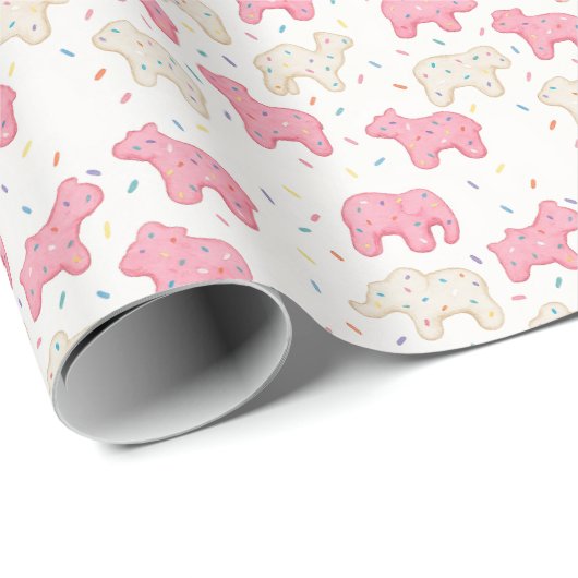 Frosted Circus Animal Cookie Cadeaupapier (Rol Hoek)