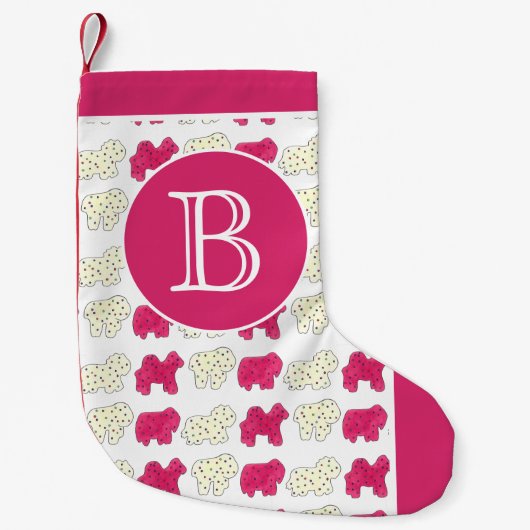 Frosted Circus Animal Cookies Crackers Sprinkles Kleine Kerstsok (Voorkant)