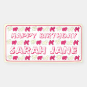 Frosted Circus Animal Cookies Roze Witte sprinken Spandoek (Horizontaal)