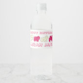 Frosted Circus Animal Cookies Roze Witte sprinken Waterfles Etiket (Voorkant)