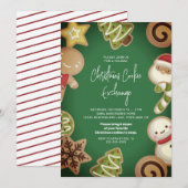 Frosted Cookie Exchange Kerstfeest Kaart (Voorkant / Achterkant)