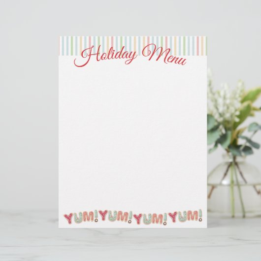 Frosted cookies Kerstmenu briefhoofd (Staand voorkant)