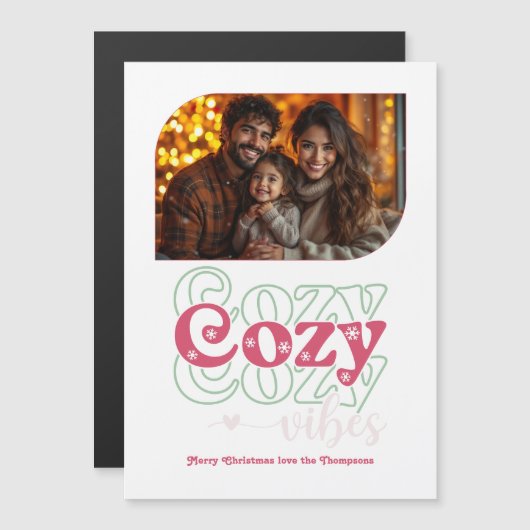 Frosted Cranberry Holiday Keepsake Christmas Photo (Voorkant / Achterkant)