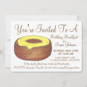 Frosted Croissant Donut Doughnut Breakfast Brunch Kaart (Voorkant)