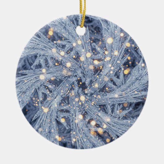 Frosted Crystal Kerstversiering Keramisch Ornament (Voorkant)