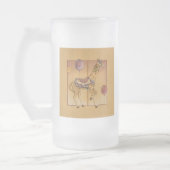 Frosted Cup - Carrousel Giraffe Matglas Bierpul (Links)
