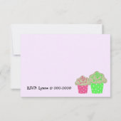 Frosted Cupcake Birthday Party Invitation Kaart (Achterkant)