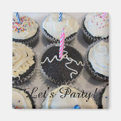 Frosted Cupcakes Let's Party Magneet (Voorkant)