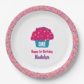 Frosted Cupcakes Rainbow Sprinkle Baking Design Papieren Bordje (Voorkant)