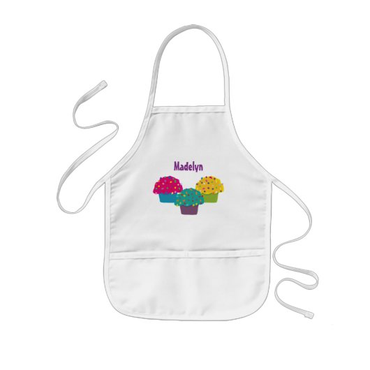 Frosted Cupcakes Rainbow Sprinkle Whimsical Baking Kinder Schort (Voorkant)