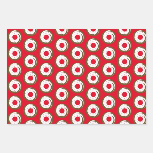 Frosted Dripping Donuts Hearts Patroon Inpakpapier Vel (Voorkant)