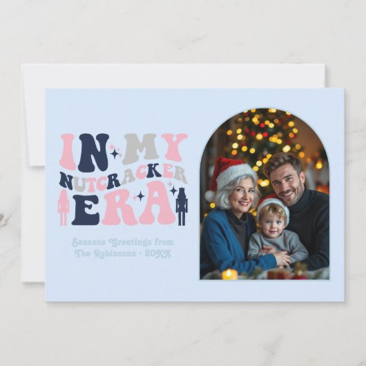 Frosted Elegance My Nutcracker Era Christmas Photo Feestdagenkaart (Voorkant)