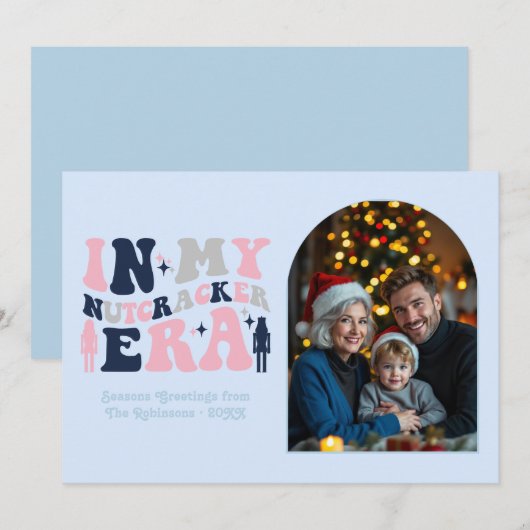 Frosted Elegance My Nutcracker Era Christmas Photo Feestdagenkaart (Voorkant / Achterkant)