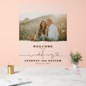 Frosted Elegant Bruiloft Welkomstfotobord Acryl Bord (Huwelijk)