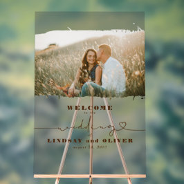 Frosted Elegant Bruiloft Welkomstfotobord Acryl Bord