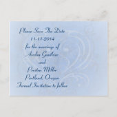 Frosted Fairy Tale Blue Save the Date Briefkaart (Achterkant)