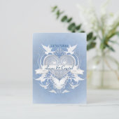 Frosted Fairy Tale Blue Save the Date Briefkaart (Staand voorkant)