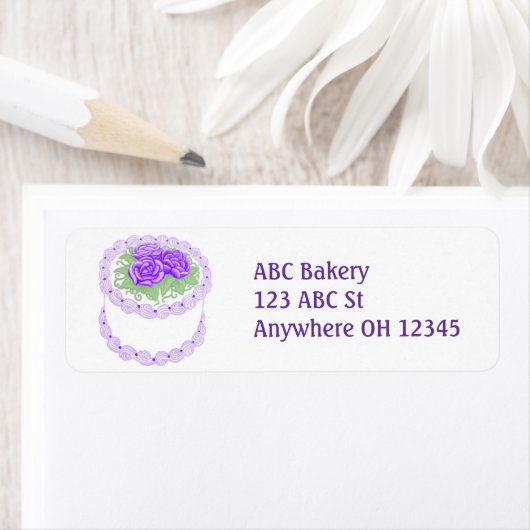 Frosted Floral Bakery Cake Label (Insitu)