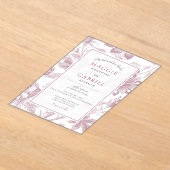 Frosted Floral Dusty Pink Wedding Acryl Uitnodigingen (Laagn)