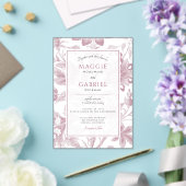 Frosted Floral Dusty Pink Wedding Acryl Uitnodigingen (Insitu (Huwelijk))