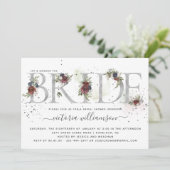 Frosted Floral Silver Winter Vrijgezellenfeest Kaart (Staand voorkant)