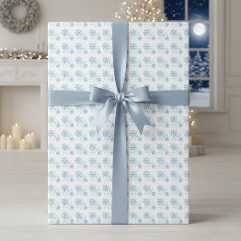 Frosted Flurries Blue Snowflake Wrapping Paper Cadeaupapier