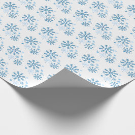Frosted Flurries Blue Snowflake Wrapping Paper Cadeaupapier