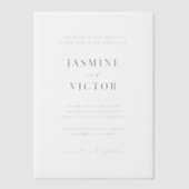 Frosted Formal Wedding Invitation Vellum Kaart Uitnodigingen (Voorkant)