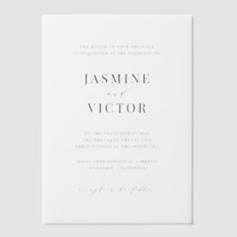 Frosted Formal Wedding Invitation Vellum Kaart Uitnodigingen