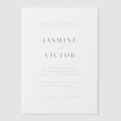 Frosted Formal Wedding Invitation Vellum Kaart Vellum Uitnodigingen (Voorkant)