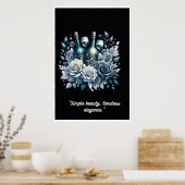 Frosted Garden: een winterwijn Romance Poster (Keuken)