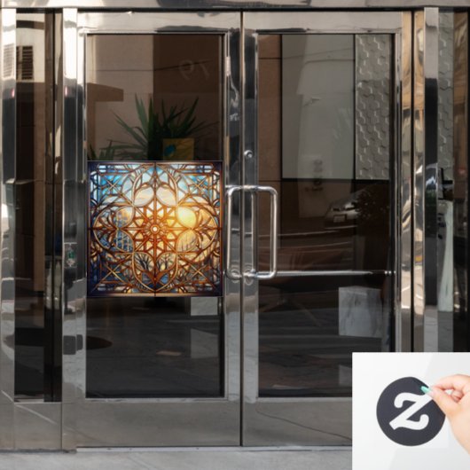 Frosted geometrische harmonie raamsticker (Kantoordeur)