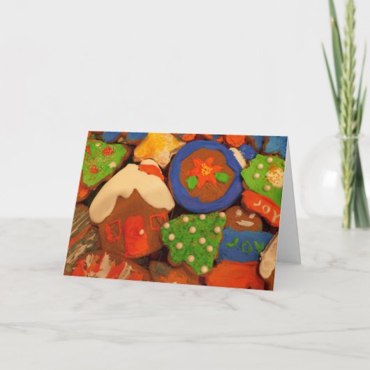 Frosted Gingerbread Cookies Feestdagen Kaart (Voorkant)