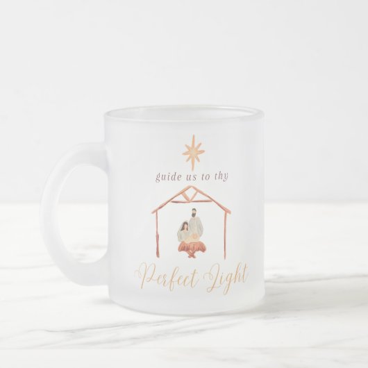Frosted Glass 10 oz Kerst Koffie Mok (Links)