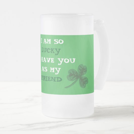 Frosted Glass Beer Mok - St. Patrick's Day Design (Voorkant rechts)