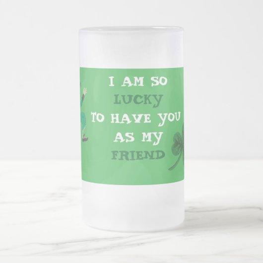Frosted Glass Beer Mok - St. Patrick's Day Design (Center)